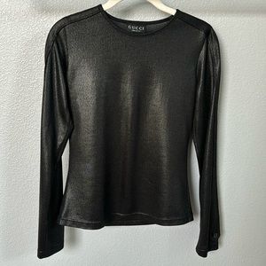 100% Authentic Gucci Fitted Black Long Sleeve Shirt